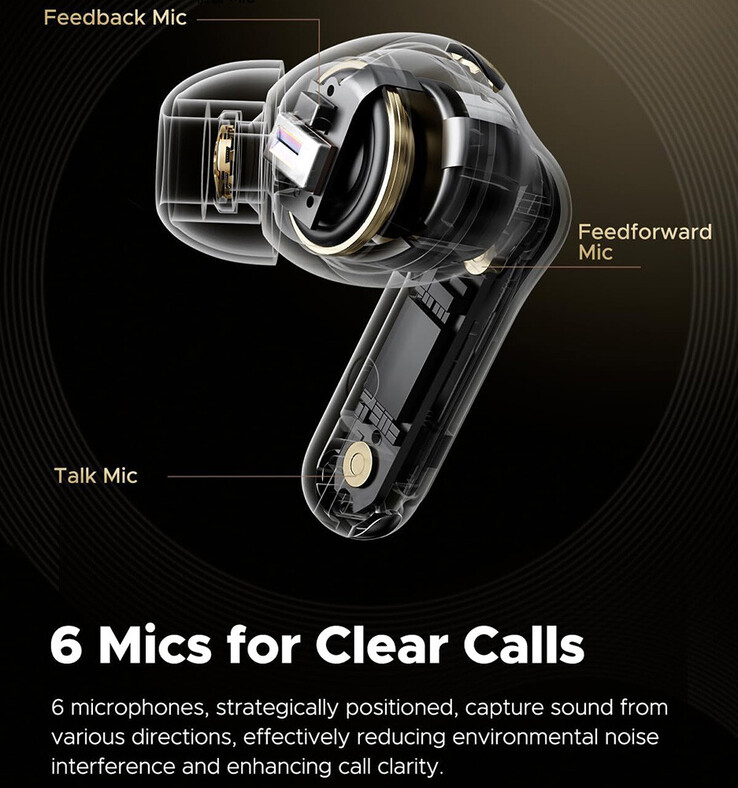 Configuración del micrófono de los auriculares inalámbricos (Fuente de la imagen: Soundpeats)