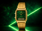 El reloj Casio AQ-230GA-3AMQY presenta un diseño en tonos dorados
