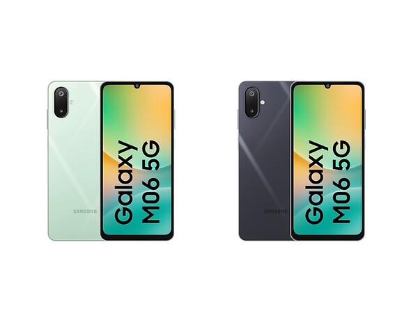 El Galaxy M06 5G tiene el mismo diseño que el Galaxy F06 y está disponible en dos colores. (Fuente de la imagen: Samsung)