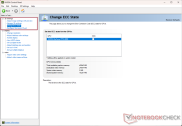 Conmutación del estado ECC en la RTX 4090