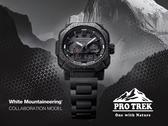Un cartel promocional de la nueva Casio Pro Trek PRW-B1000WM-1.