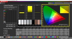 CalMAN ColorChecker (perfil: Vívido, espacio de color de destino: sRGB)